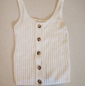 American Eagle Ribbed Button Sweater Tank